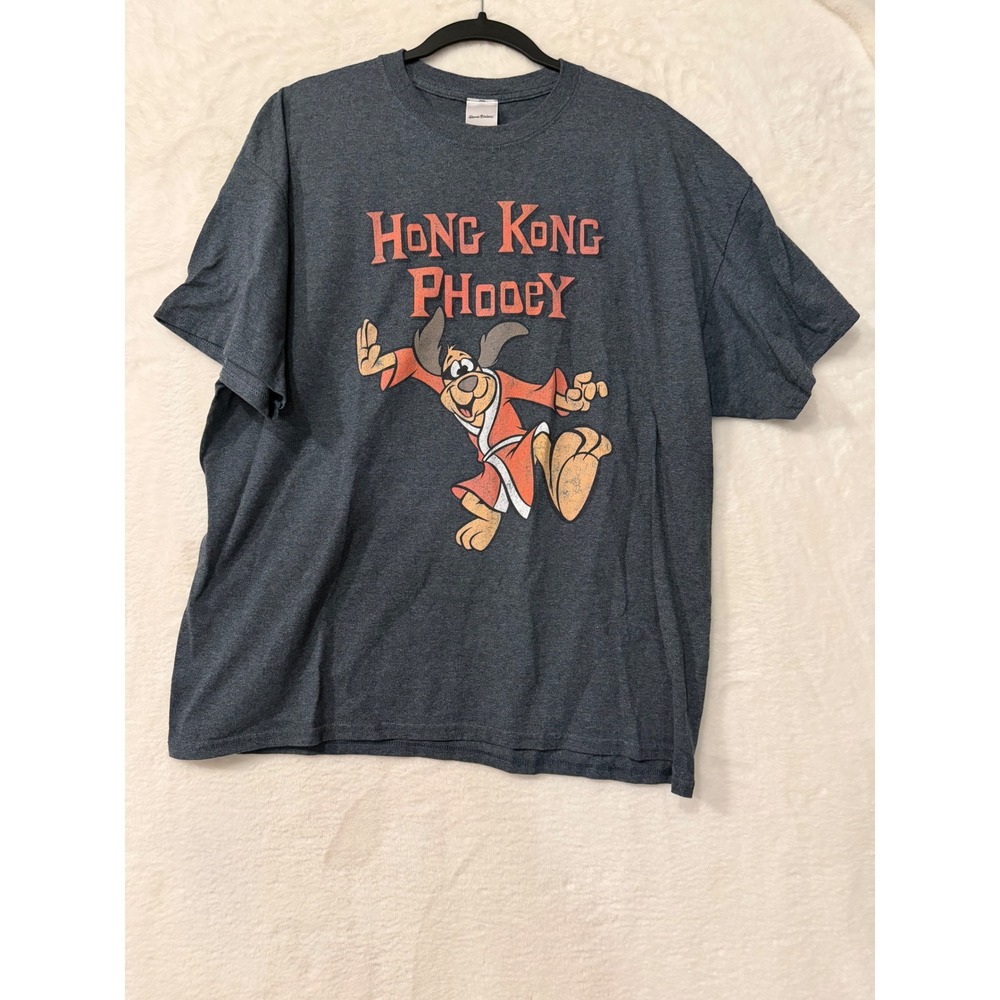 Hanna-Barbera Hong Kong Phooey Graphic T-Shirt Mens XL Gray Cartoon Retro Freeze